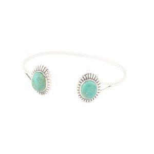 SHIVAM India Sterling Silver Open Turquoise Cuff Bracelet